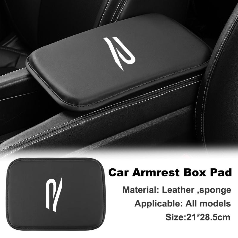 rsq1 1PCS Car Armrest Pad Covers New R logo Auto Seat Armrests Storage Protection Cushion for VW Volkswagen Golf 8 MK8 Accessories