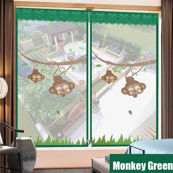 Summer Mosquito Screens Net Self-adhesive Window Screen Door Curtain Velcro Removable Household Decorative Curtain Zipper Opening
