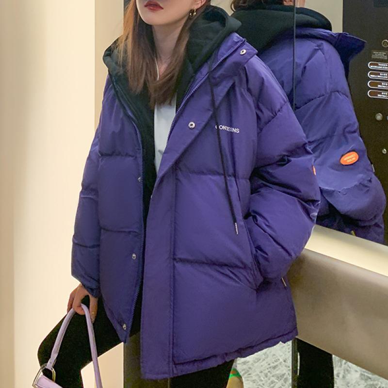 Женские зимние куртки-пуховики, толстые теплые пуховые пальто с хлопковой подкладкой, женские модные свободные короткие парки с капюшоном оверсайз