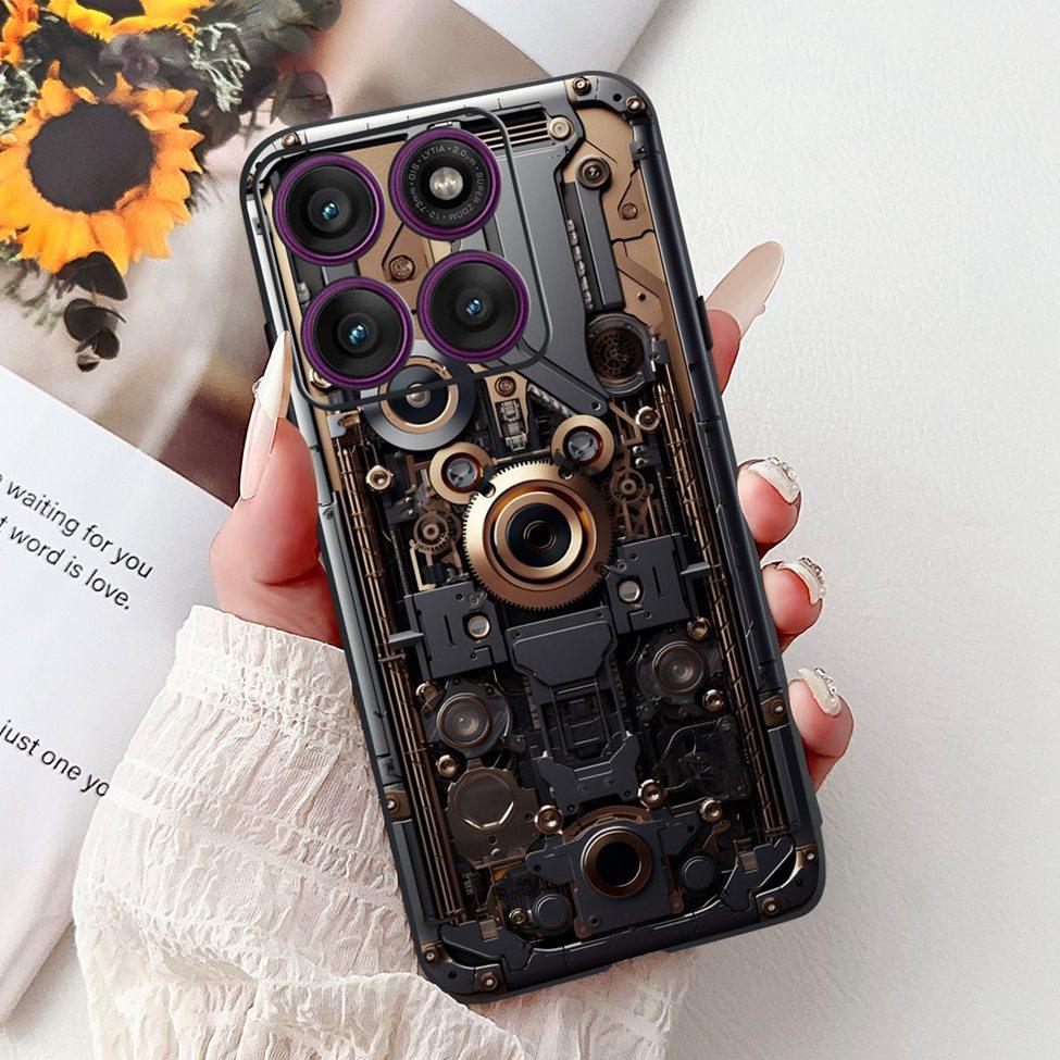 Для Motorola Edge 60Pro XT2507-1 Задняя крышка Для Motorola Edge 60 Pro Чехол Милый Мультяшный Роскошный Цветочный Рисунок Черный Силикон 6.7"