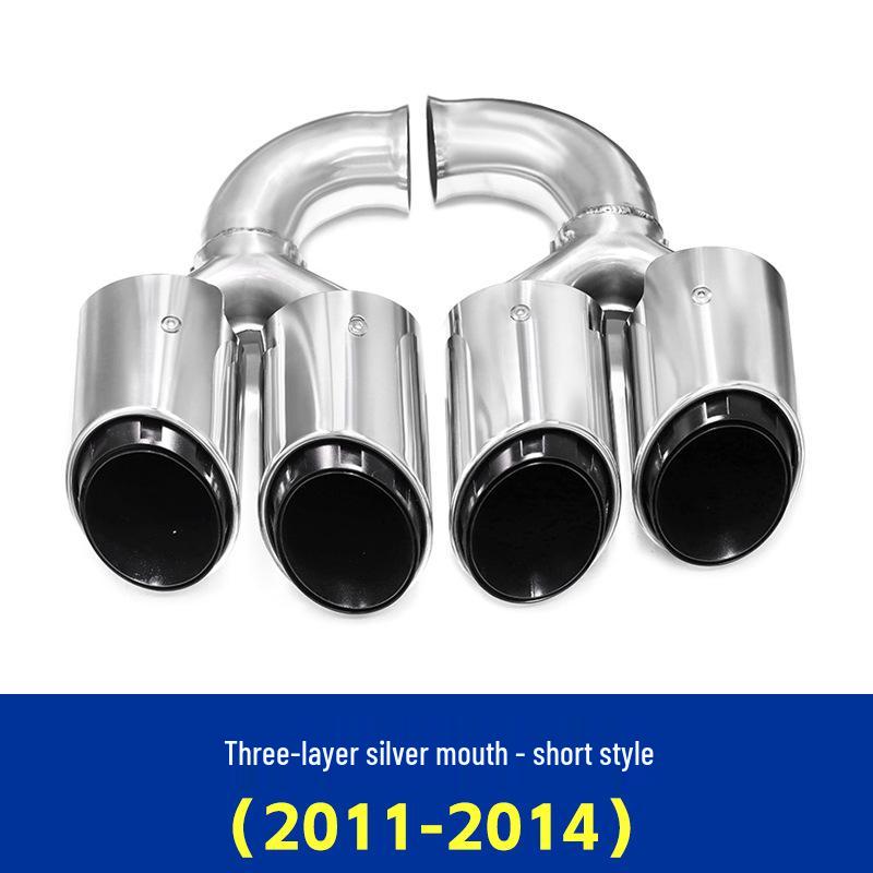 Порше Кайен (2011-2014 гг.) Черные насадки на глушитель GTS с четырьмя выхлопами для модификации труб