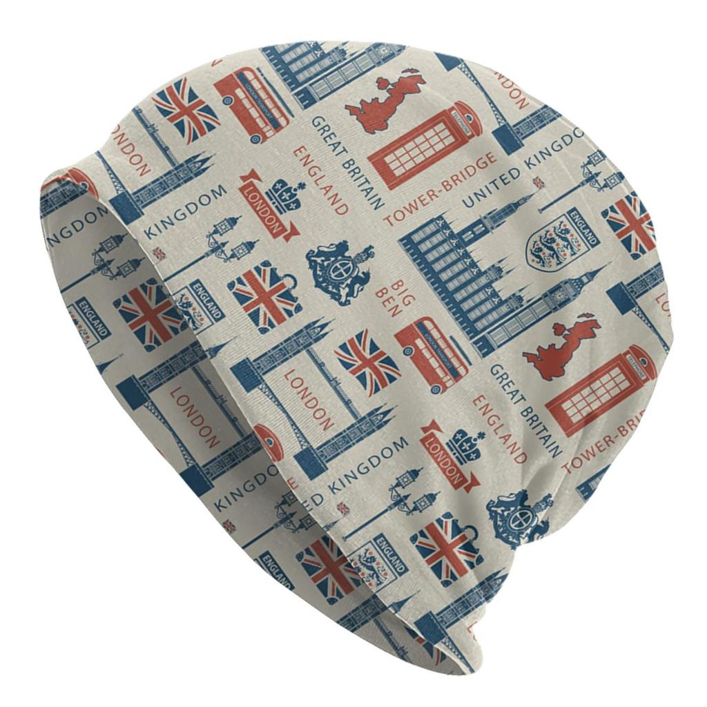 Великобритания, Лондон, британский символ, шляпа с капюшоном, вязаные шапки, унисекс, для женщин, унисекс, для взрослых, с флагом Соединенного Королевства, теплые зимние шапки с черепами, шапка