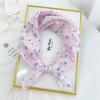 Floral Print Neckerchief Small Hijab Scarfs Women Fashion Handkerchief Neck Scarf Shawls Cotton Blends Korean Hair Scarves 58CM