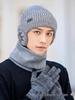 Men's Winter Knitted Wool Hat with Ear Protection, Plus Velvet, Windproof, Warm, Versatile Pullover with Large Brim.