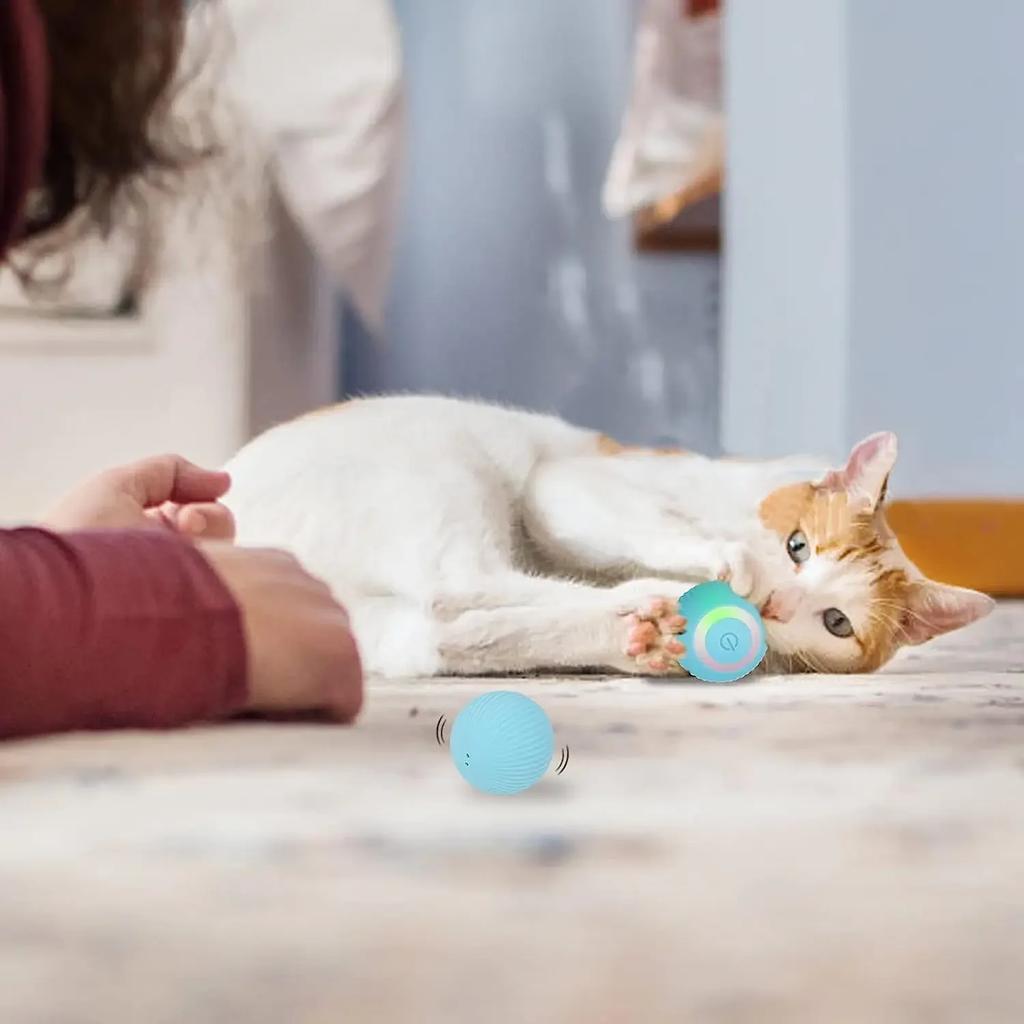 Smart Cat Toys Rolling Ball Rechargeable Electic Interactive Toys for Cats Training Self-moving Funny Pet Toys Puppy Accessories