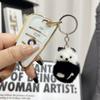 Black Mini Mink Pendant Korean Style Plush Mink Keyring Mink Fur Panda Keychain  Hanging Accessory