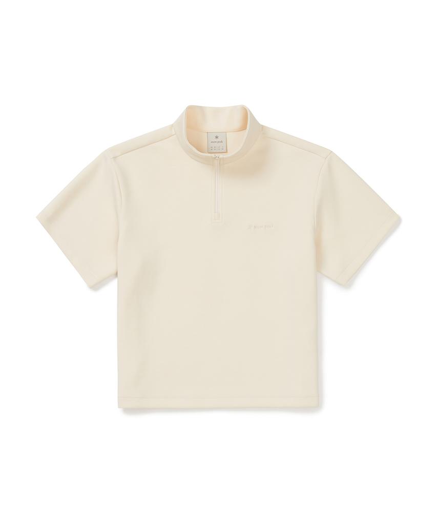 SNOWPEAK APPAREL Шелковая женская футболка с коротким рукавом и полумолнией (S25Mwfzt05) Пастельно-желтый