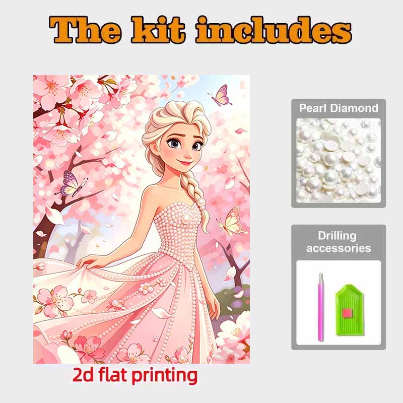 Disney DIY Жемчужная живопись Замороженная Эльза Домашнее настенное украшение Жемчужные драгоценные камни Живописные картины Поделки Домашнее украшение