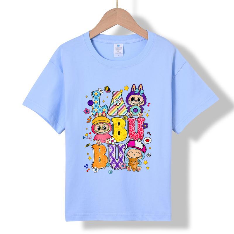 XH53 MINISO 2026 Summer New Printed Cotton Round Neck T-shirt for Children Aged 1-16, Boys and Girls