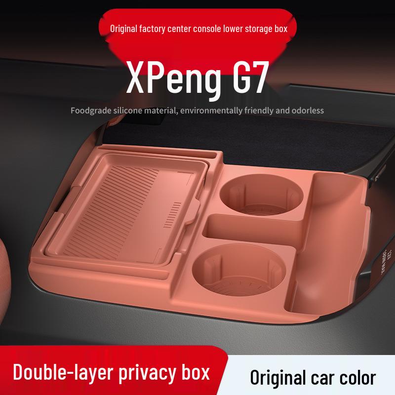 Силиконовый органайзер для центральной консоли XPeng G7: Подходит для 25 моделей, идеально для очков и аксессуаров