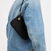 Coach Penn 21 Solid Color Embossed Letter Hardware Zipper Closure Leather Underarm Handheld Shoulder Bag Small Women bags Black CM552-B4BK