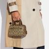 New COACH Rowan Artificial Leather Boston Bag Handbag Shoulder Bag Crossbody Bag Mini Women's Gold & Khaki C9947-IME74