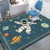 Мультяшный Космический Астронавт Напольный Коврик Нескользящий Мягкий Ковер с Планетой Ракетой для Детской Спальни Учебной Зоны Игровой Комнаты Веселый Декор Ковер