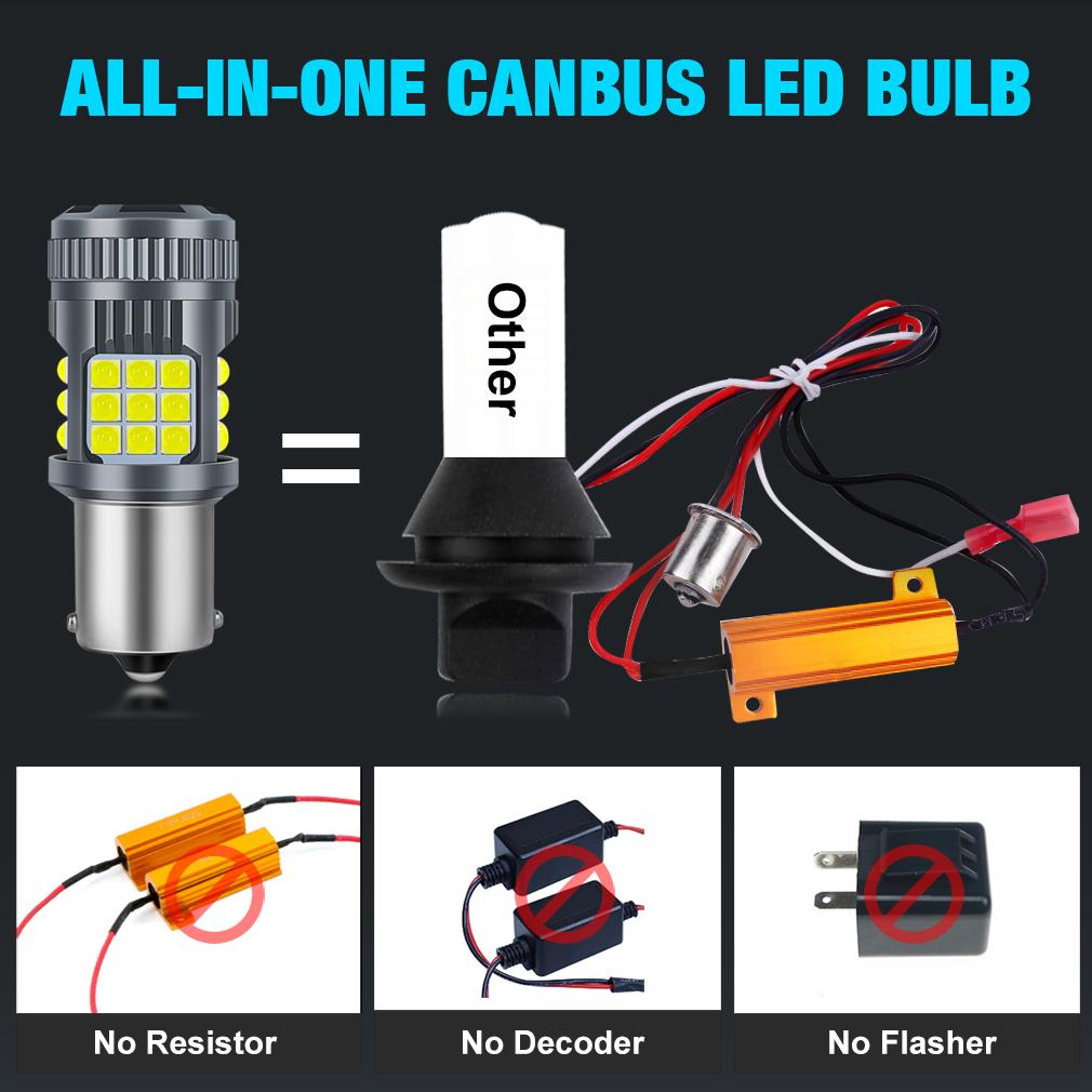 2 шт. P21W светодиодные лампы Canbus 1156 BA15S BAU15S PY21W 1142 BA15D T20 W21W W21/5W T25 P27W P27/7W 3030SMD Вентилятор Автомобильный указатель поворота без ламп с гипервспышкой