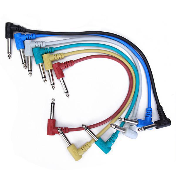 2x pack of 6pc electric Guitar Patch Cable Effects Pedal