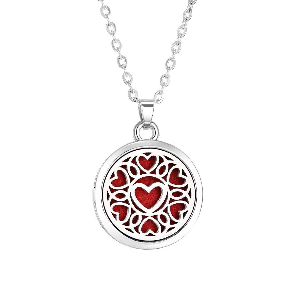 Tree of Life Alloy Stainless Steel Locket Pendant Aroma Diffuser Necklace
