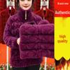 Plus Size Stylish Long-Sleeve Faux Mink Velvet Coat for Middle-Aged and Elderly Women