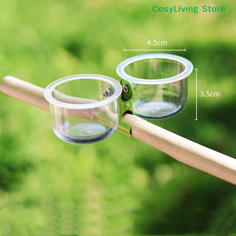 Feeder Cup With Clip Pet Bird Feeder Water Bowl 1/2/4Pcs Parrot Food Bowl Bird Cage Feeder Pet Feeding Basin Bracket Accessories