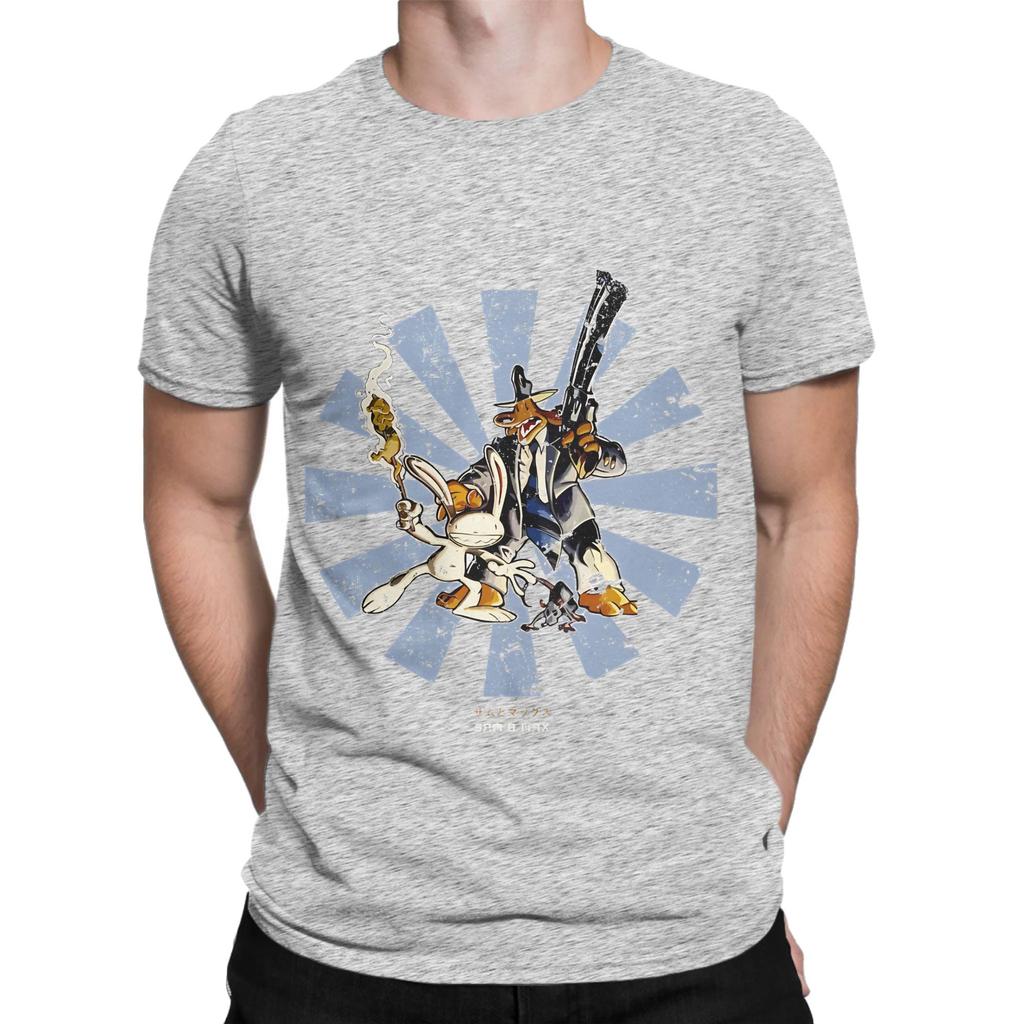 Sam And Max Hit The Road Retro Japanese Graphic 100 Cotton Tshirt Sam And Max Hit The Road Tees Tops For Unisex