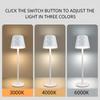 Cordless Table Lamps 3 Colors Stepless Dimming Rechargeable LED Desk Lamp for Bedroom Desk Cafe Dining Room Terrace Decorative