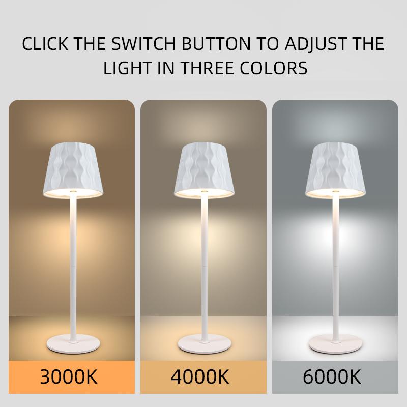 3 цвета Настольная лампа Перезаряжаемый настольный ночник Сенсорное затемнение Прикроватные лампы Освещение для обеденного стола Для отеля Бара Кафе Свет для настроения