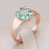 Модное уникальное кольцо с большим зеленым камнем для женщин, мозаика из натурального циркона, цвет розового золота, винтажная свадебная бижутерия