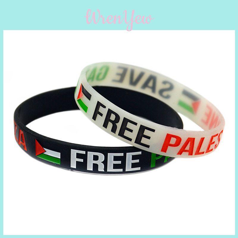 Уникальный силиконовый браслет-браслет Free Palestine, привлекающий внимание, в черно-белом цвете