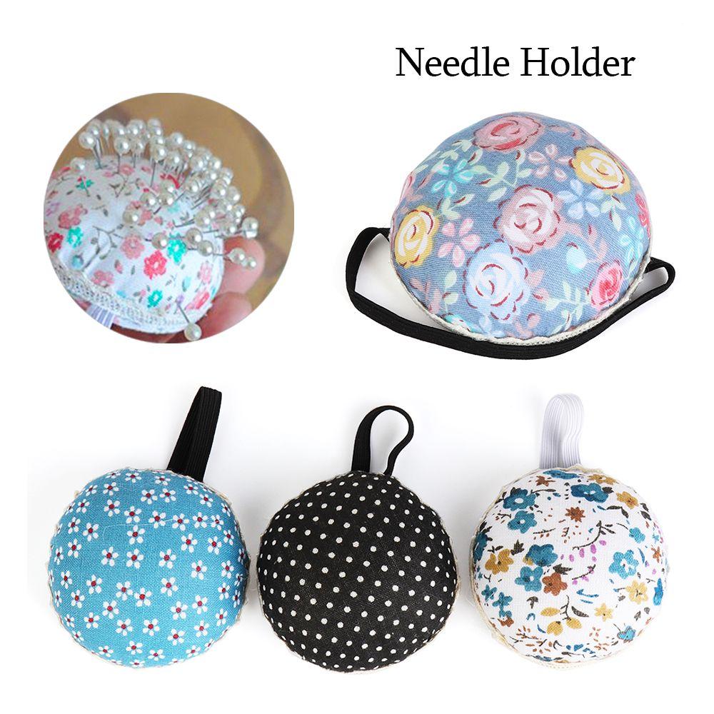 1Pc HOT Ball-Shaped Home Supplies Button Storage Needle Holder Wrist Strap Sewing Pin Cushion Floral