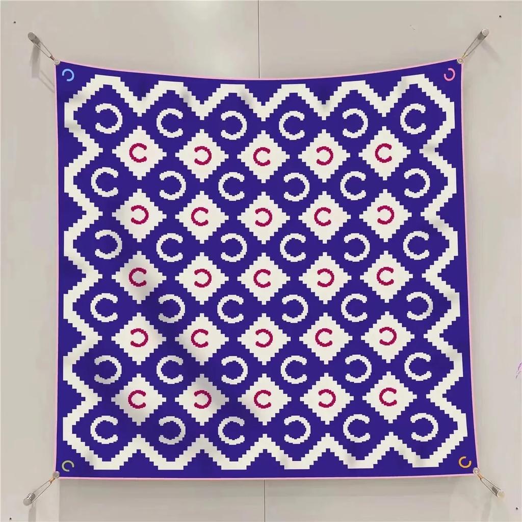 VREOVOR New 90cm × 90cm Large Square Scarf Handmade Desktop Printing Machine Right Angle Curled Edge Twill Silk Fashion Trends