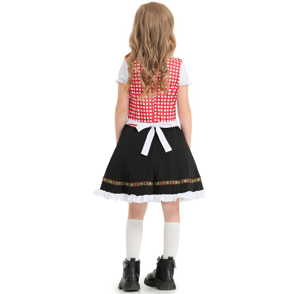 Oktoberfest Bavarian Traditional Festival Girls Beer Costume Children Party Maid Cosplay Dirndl Dress