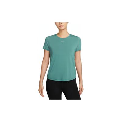 Одна классическая футболка Dri-FIT Solid Logo Quick-Dry Classic с круглым вырезом и коротким рукавом, женские топы, цвет Coastal-Blue FN2799-361
