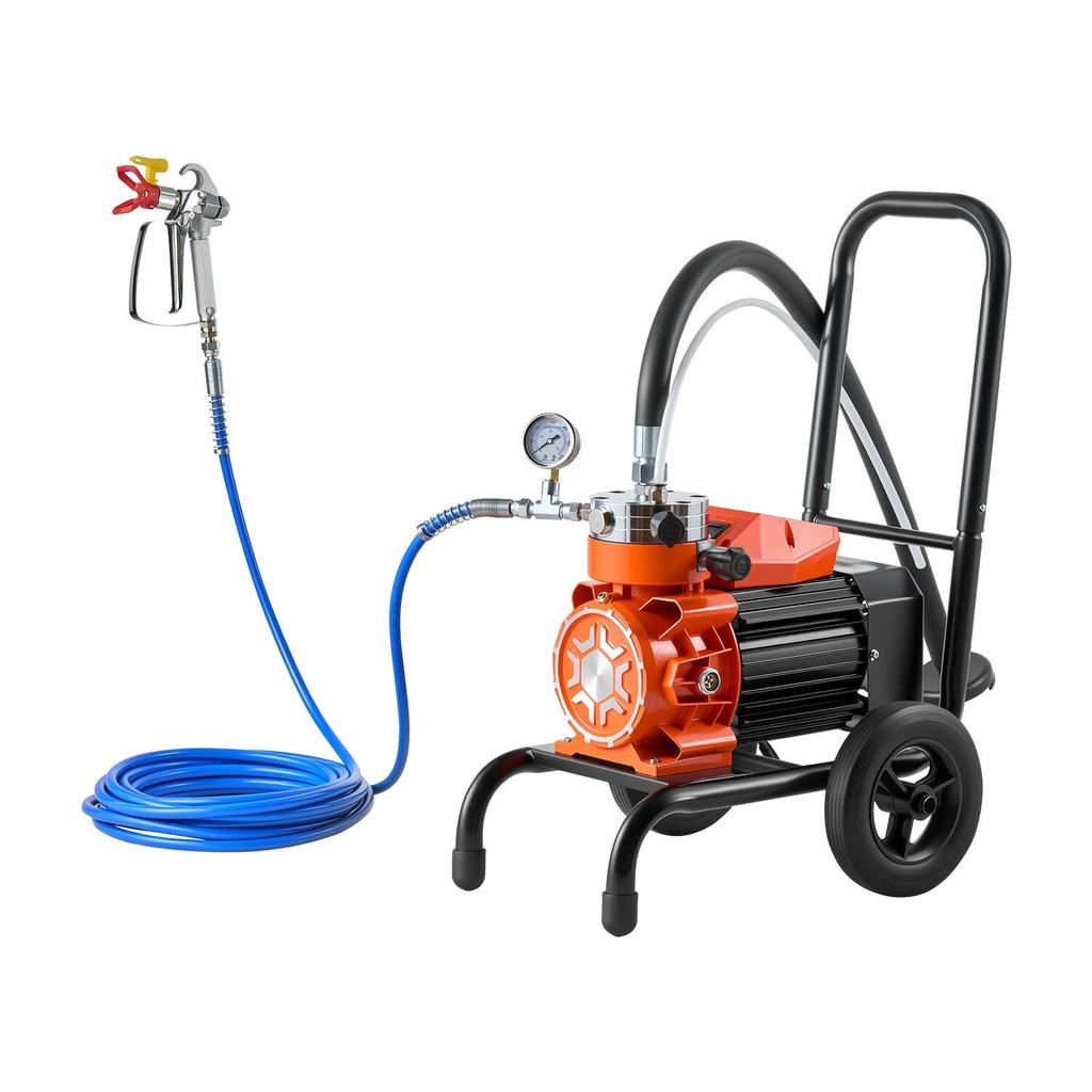 Diaphragm Airless Paint Sprayer, 900 W Efficient Cart Airless Paint Sprayer, 2200 psi High Pressure, with Extension Pole, Cleaning Needle and Brush,
