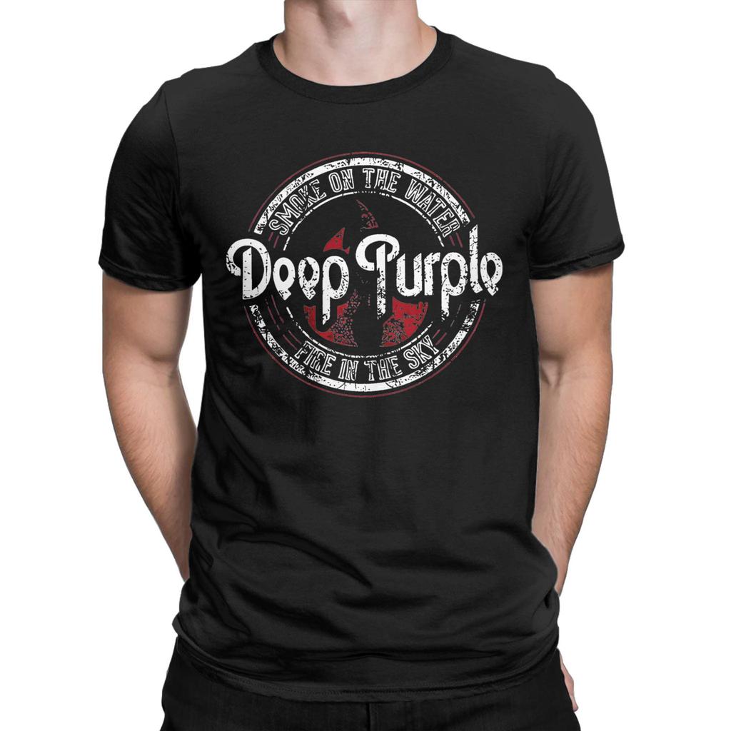 Deep Purple Английская рок-группа Альбом Мужская футболка Удивительная футболка Короткий рукав Круглый вырез Футболки Хлопок Одежда больших размеров