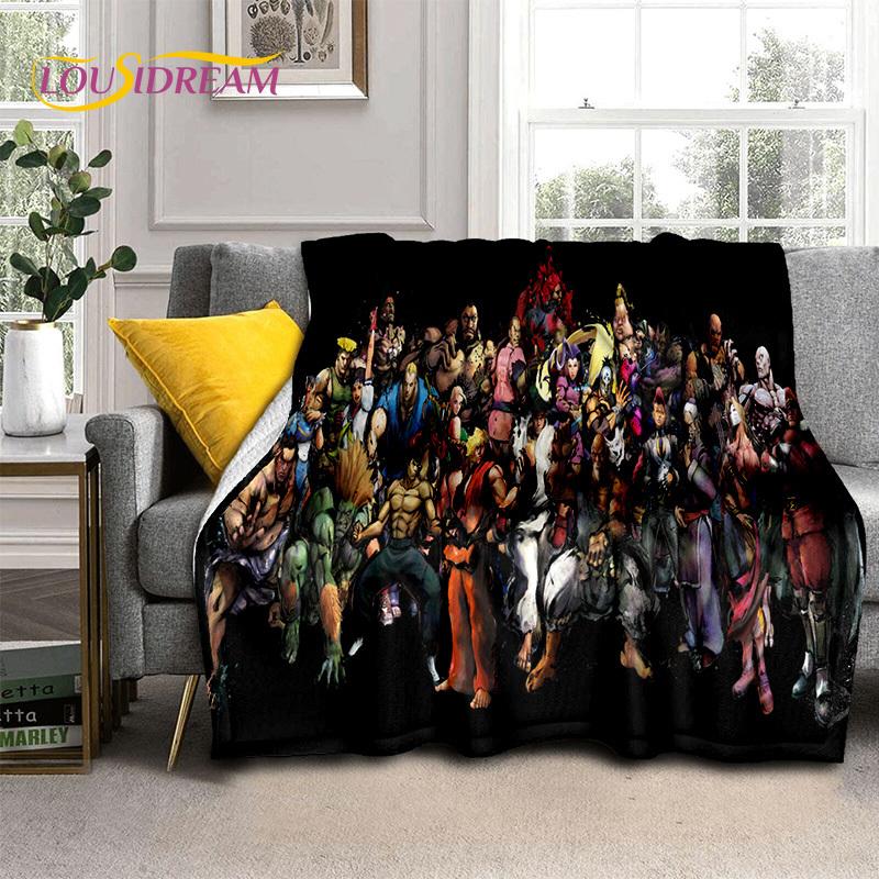 SF Retro Game Street Fighter Gamer Blanket,Soft Throw Blanket for Home Bedroom Bed Sofa Picnic Travel Office Cover Blanket Kids