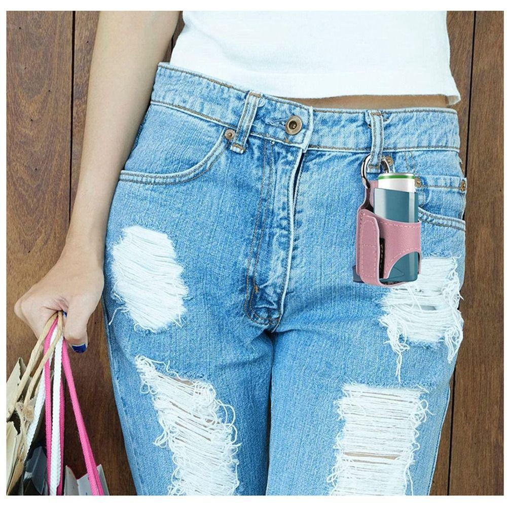 PU Leather Inhaler Case Holder 3.17*6.35cm Leather Storage Case Daily School Hiking