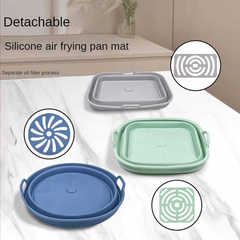 Складной силиконовый противень для фритюрницы Противень для выпечки для микроволновой печи Многоразовый коврик для жареной курицы Подставка для кастрюли для барбекю Противень для выпечки