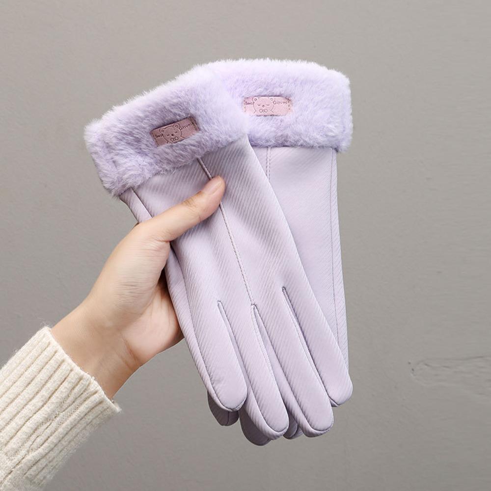 Thick Plush Gloves Touchscreen Cycling Mittens Fashion Driving Gloves  Running