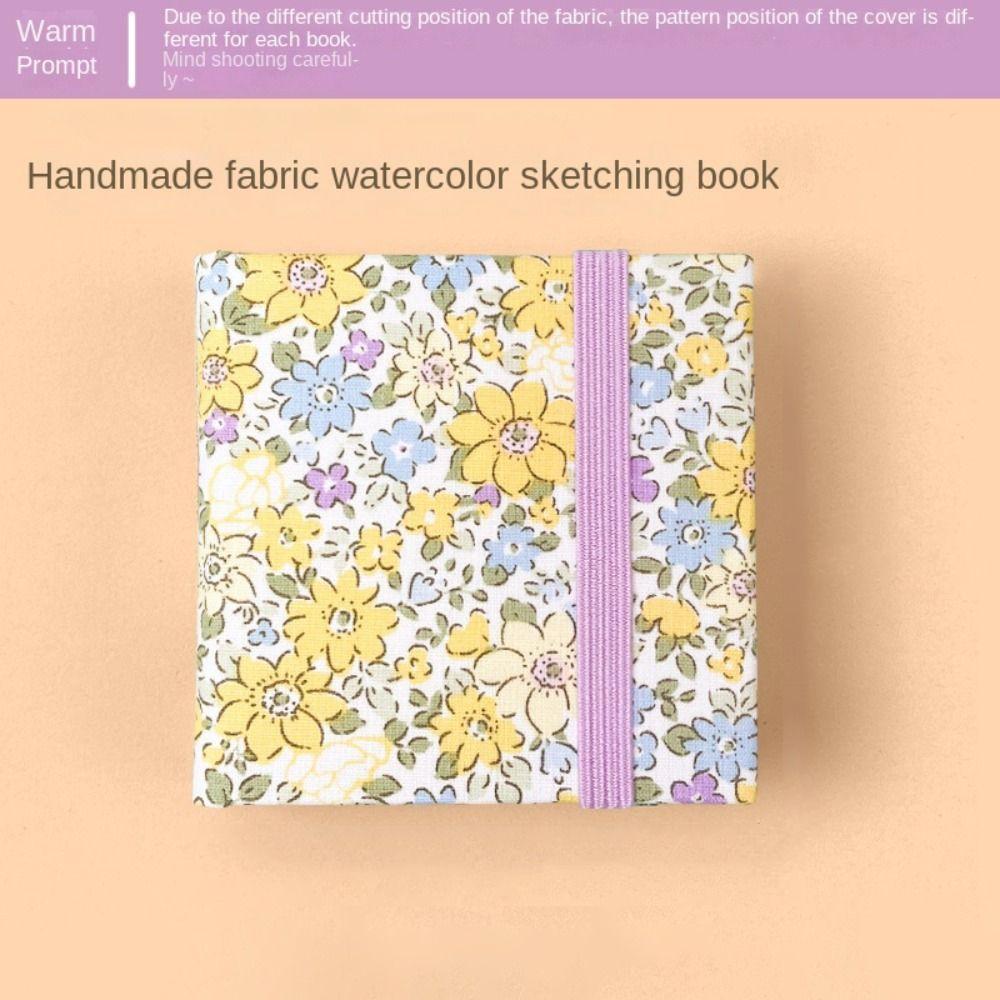 Flower Mini Fabric Watercolor Book Colorful Mini Watercolor Painting Book Painting