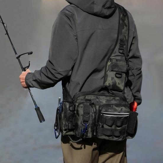 Рыболовная поясная сумка большой вместимости, рыболовная поясная сумка с держателем для удилища