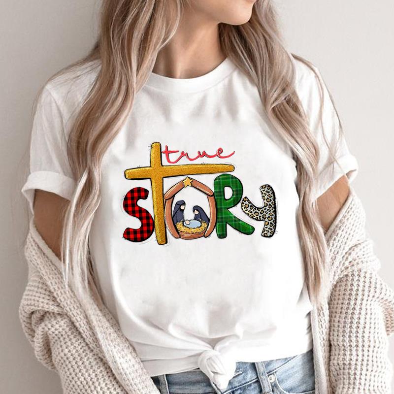 (Азиатский размер) Футболка с графическим принтом, повседневная футболка, принт Faith Trend, милая, в стиле 90-х, женская, повседневная, модная, с коротким рукавом