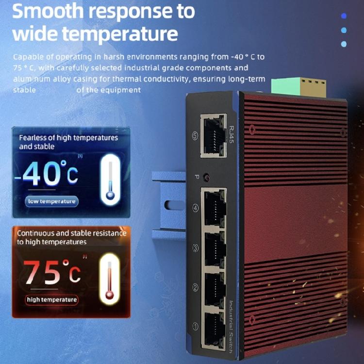 Industrial 5 Port Gigabit Networking Switcher Metal Case DIN Rail Mount Perfect For Data Intensive Environment Switcher