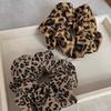 2PCS Personalized and Versatile Leopard Print Large Intestine Headband, Low Ponytail Tie, Rubber Band Headband Hair Accessory