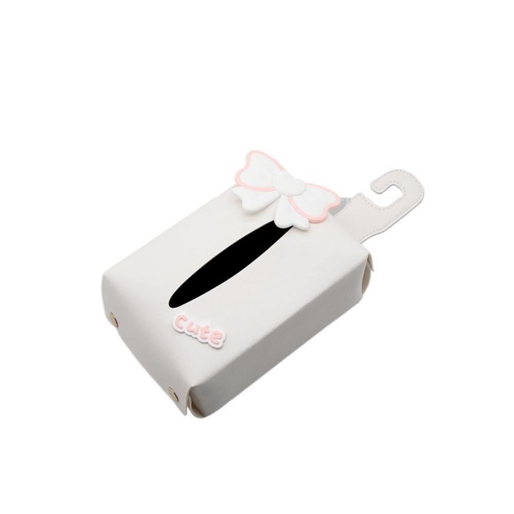 Advanced Sense Car Seat Back Tissue Case With Bowknot Tissue Hanging Bag Car Tissue Box Universal