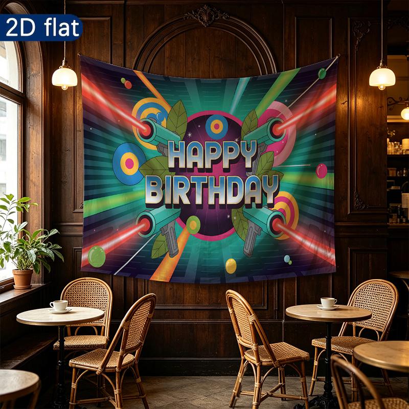 Vintage Retro Birthday Backdrop 1pc - Party Supplies