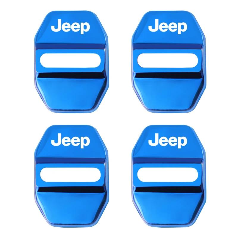 Для Jeep 4 шт. Металлическая наклейка-защита на замок двери автомобиля Для Jeep Wrangler JL JK Renegade Grand Compass Gladiator Cherokee