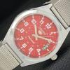 ВОССТАНОВЛЕННЫЕ ВИНТАЖНЫЕ МУЖСКИЕ ЧАСЫ SEIKO 5 AUTOMATIC JAPAN С КРАСНЫМ ЦИФЕРБЛАТОМ И ДАТОЙ a433939-2 R119-a433939