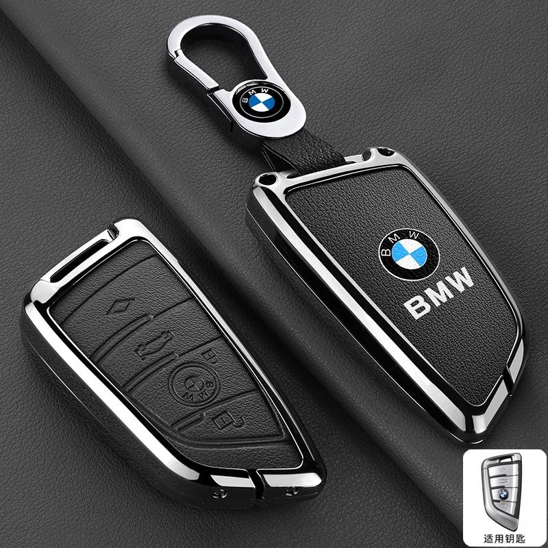 Hot 2025 Zinc alloy Leather Car Remote Key Case Cover Shell Protector For BMW X1 X3 X4 X5 X6 F15 F16 G30 3 5 7 Series G11 F48 Ke