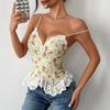 Women's Vintage Jacquard Niche Department Splicing Sexy Lace Lace Camisole Tank Top