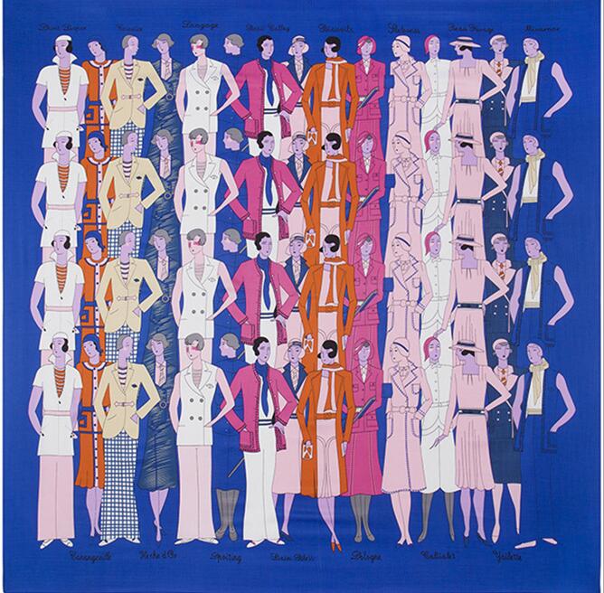 New Women Fashion Square Scarf Sport Noblewomen Print Silk Scarves and Wrap Ladies Retro Spring Summer Office Hair Neck Foulard