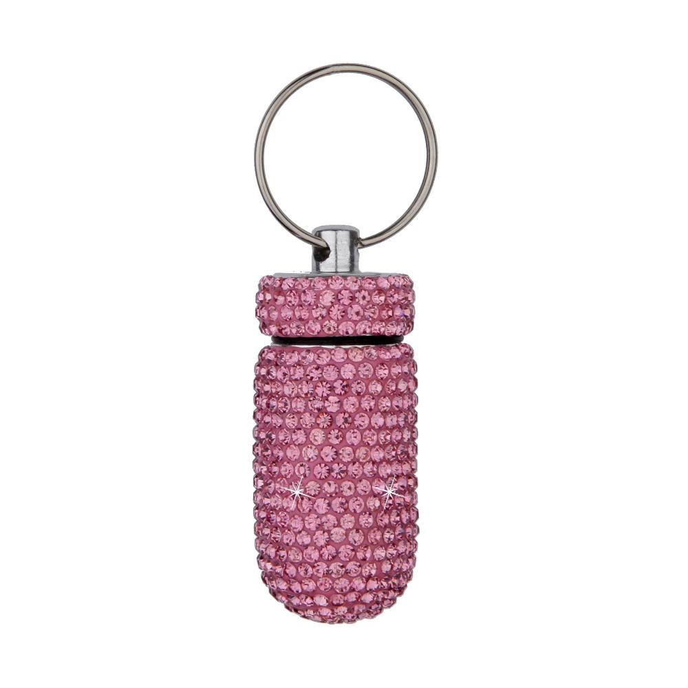 Waterproof Rhinestone Pill Holder Sparkly Portable Pill Case  Outdoor Travel